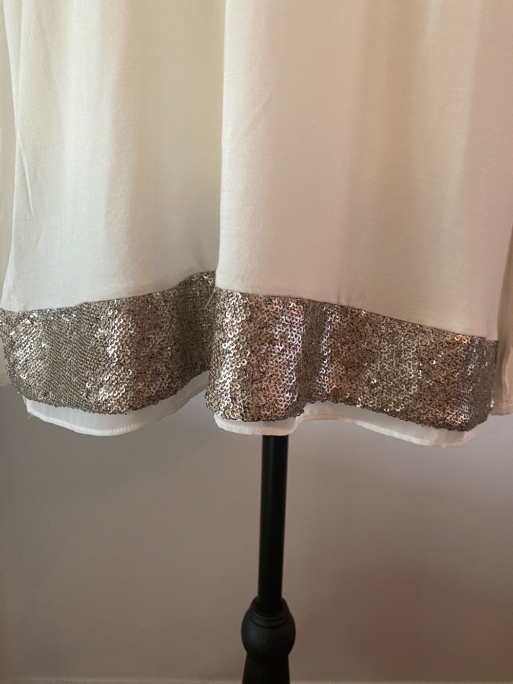 WHBM long sleeve large top with sequins at bottom - Picture 2 of 8